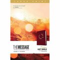 Omg The Message Deluxe Gift Bible, Cranberry Laurels Leather - Large Print OM3316541